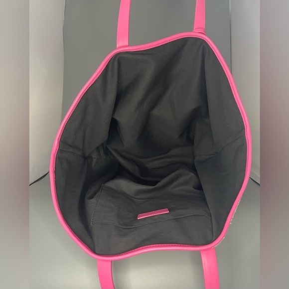 Palm Angels Pink Leather Logo Tote Bag Shoulder Carryall Large Display Model - Picture 15 of 16